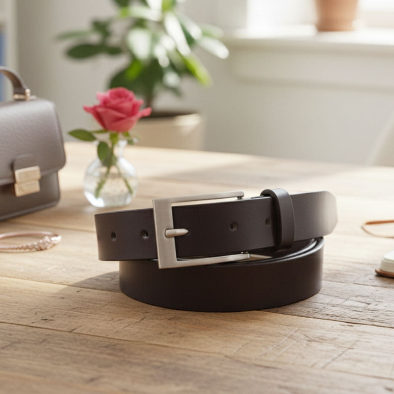 Load image into Gallery viewer, Jacaru 6012 Classic Ladies Leather Belt Brown 30mm