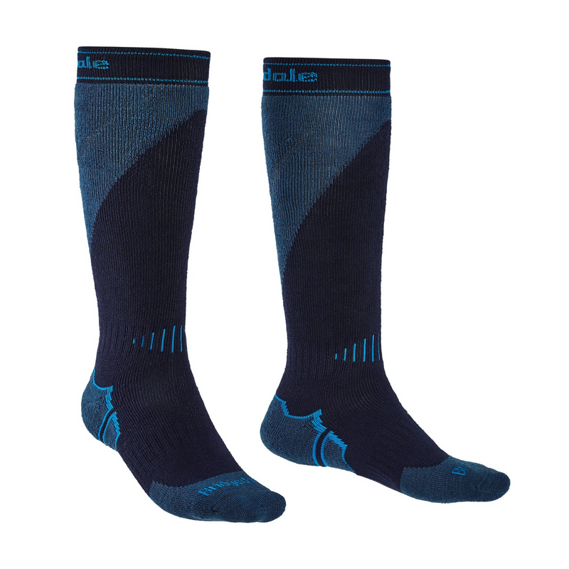 Load image into Gallery viewer, Bridgedale Ski Socks Midweight+ Merino Wool Performance in Navy/Steel Size XL-0