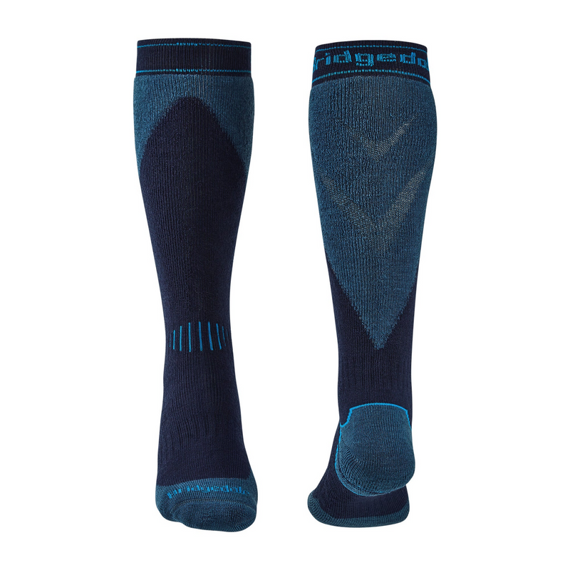 Load image into Gallery viewer, Bridgedale Ski Socks Midweight+ Merino Wool Performance in Navy/Steel Size XL-2