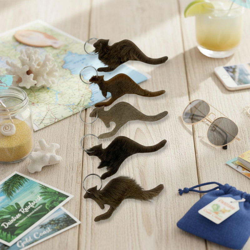 Load image into Gallery viewer, Jacaru 6509M Key Ring Kangaroo Fur 5-pack