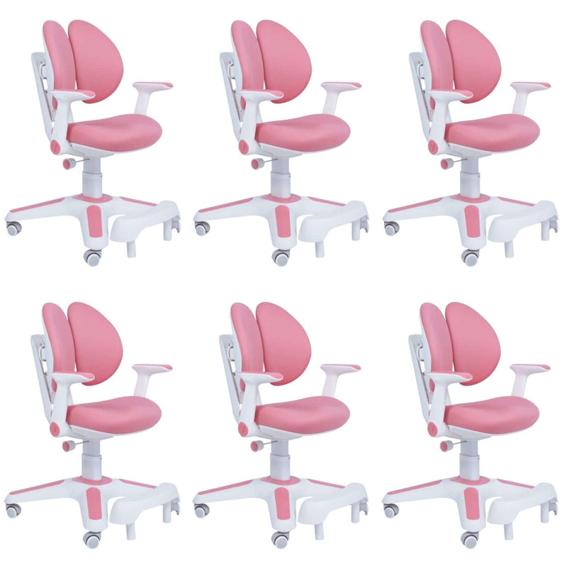Load image into Gallery viewer, 6x Ergonomic Children Kids Study Chairs Height Adjustable - Pink-1