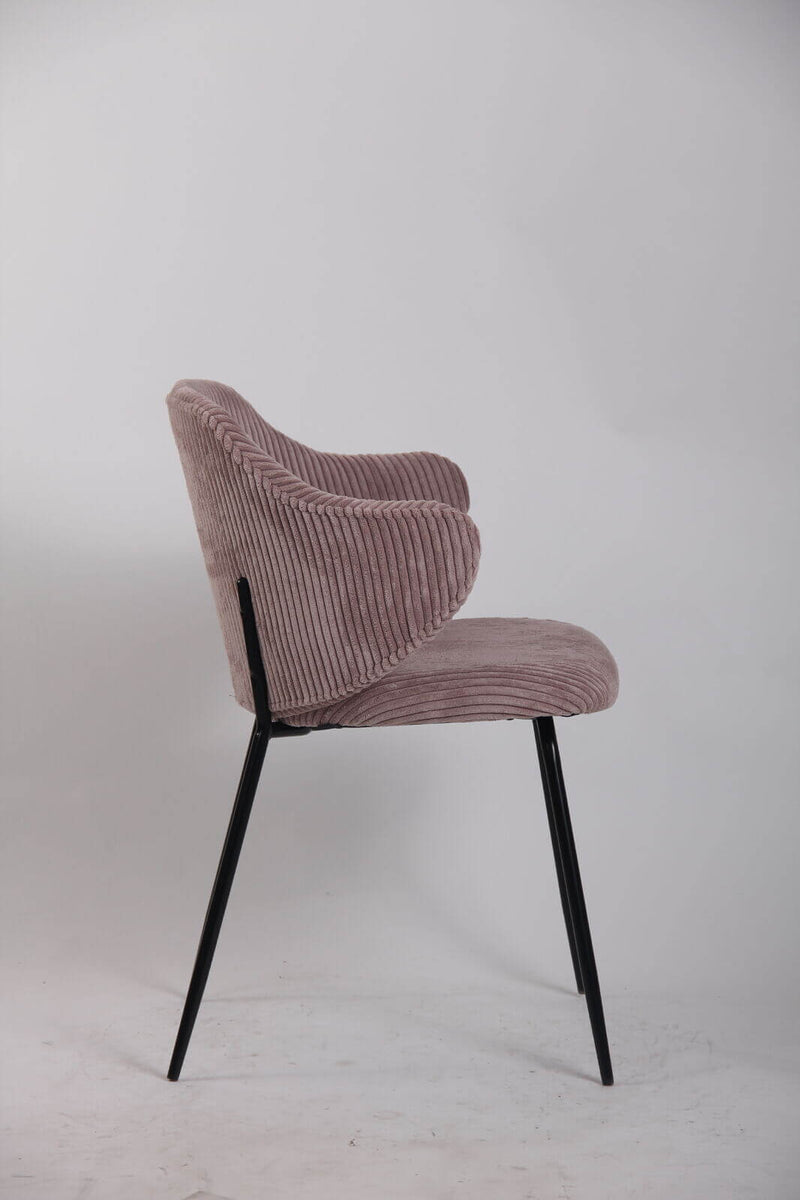 Load image into Gallery viewer, Set of 4 Dining Chairs with Corduroy Cord Fabric in Pink-3