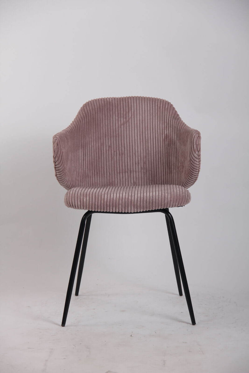Load image into Gallery viewer, Set of 4 Dining Chairs with Corduroy Cord Fabric in Pink-2