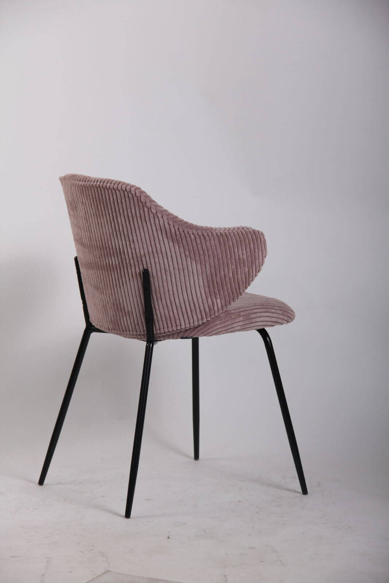 Load image into Gallery viewer, Set of 6 Dining Chairs with Corduroy Cord Fabric in Pink-4