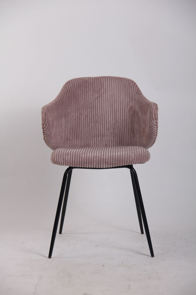 Load image into Gallery viewer, Set of 2 Dining Chairs with Corduroy Cord Fabric in Pink-2