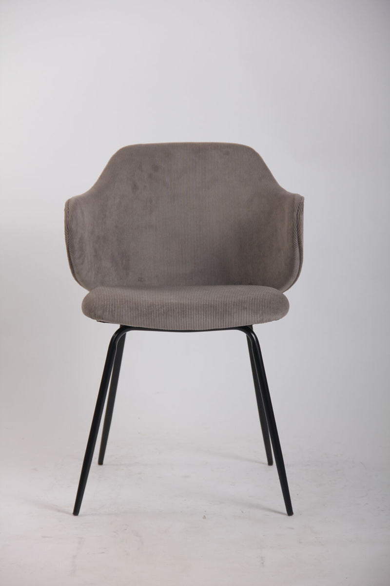 Load image into Gallery viewer, Set of 4 Dining Chairs with Corduroy Cord Fabric in Grey-2