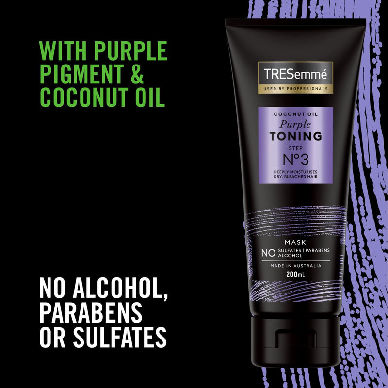 Load image into Gallery viewer, 3x Tresemme 200ml Hair Mask Coconut Oil Purple Toning Step No3-2
