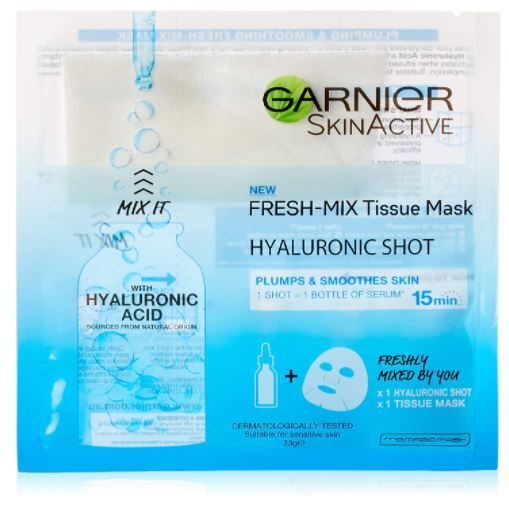 Load image into Gallery viewer, Garnier 33g SkinActive Fresh Mix Tissue Mask Hyaluronic Shot Plumps & Smoothen Skin-1