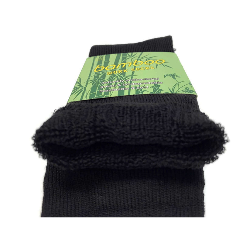 Load image into Gallery viewer, 6 Pairs Mens Bamboo Rich Work Socks Thick Cushioned Anti Odour - Black-4