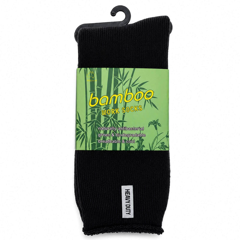 Load image into Gallery viewer, 6 Pairs Mens Bamboo Rich Work Socks Thick Cushioned Anti Odour - Black-2