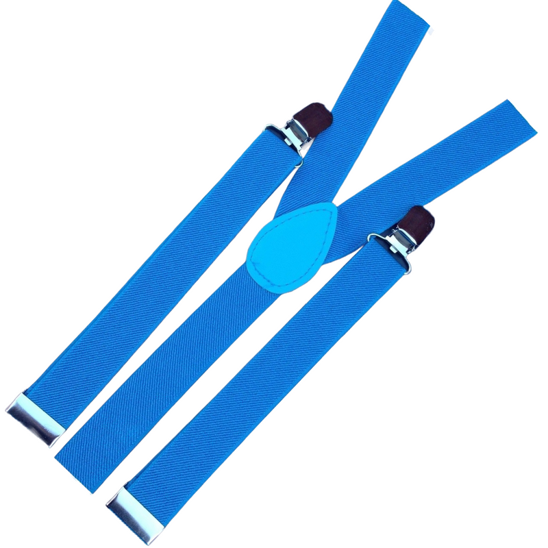 Load image into Gallery viewer, 6x Mens Suspenders Braces Adjustable Strong Clip On Elastic Formal Wedding BULK - Sky Blue-2