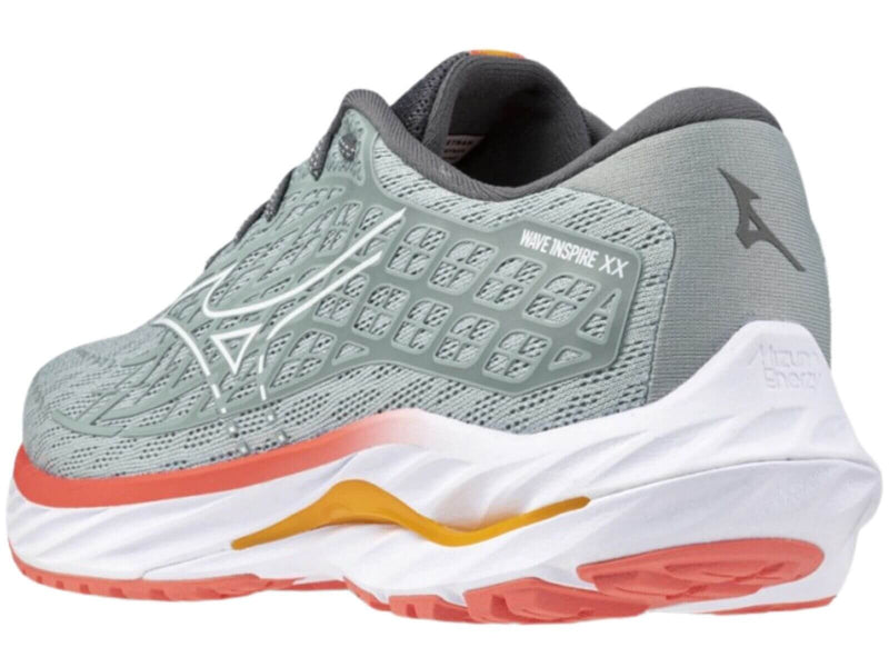 Load image into Gallery viewer, Mizuno Womens Wave Inspire 20 Running Shoes – Grey Mist/White/Dubarry – Size 8.5