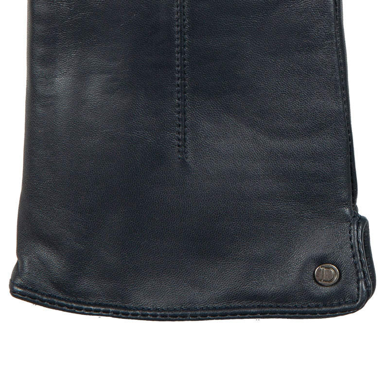 Load image into Gallery viewer, Dents Womens Touchscreen Single-Point Faux Fur-Lined Leather Gloves in Navy-3