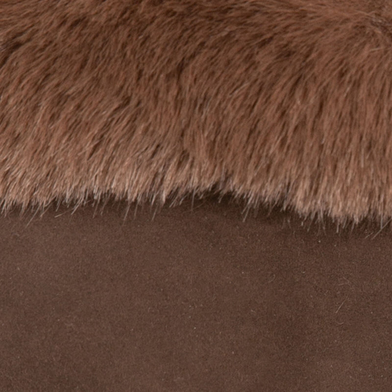Load image into Gallery viewer, Dents Eva Women's Fingerless Suede Mittens with Faux Fur – Mocca