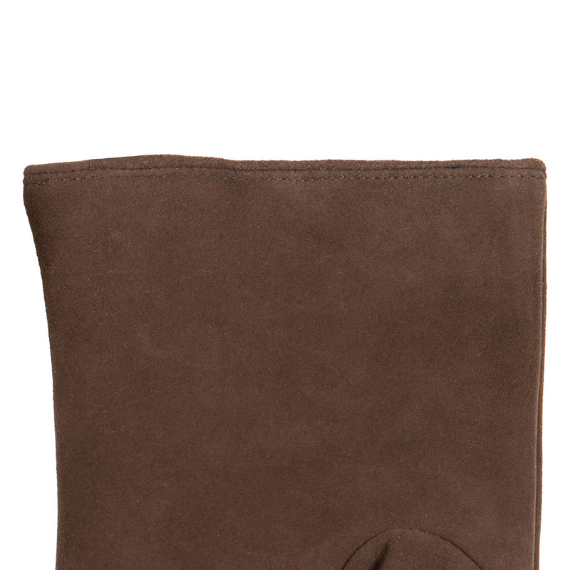 Load image into Gallery viewer, Dents Eva Women's Fingerless Suede Mittens with Faux Fur – Mocca