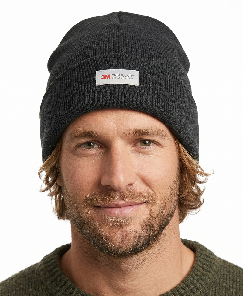 Load image into Gallery viewer, Dents 3M Thinsulate 4 Layer Knit Turn Up Brim Beanie Hat in Black (One Size)-1