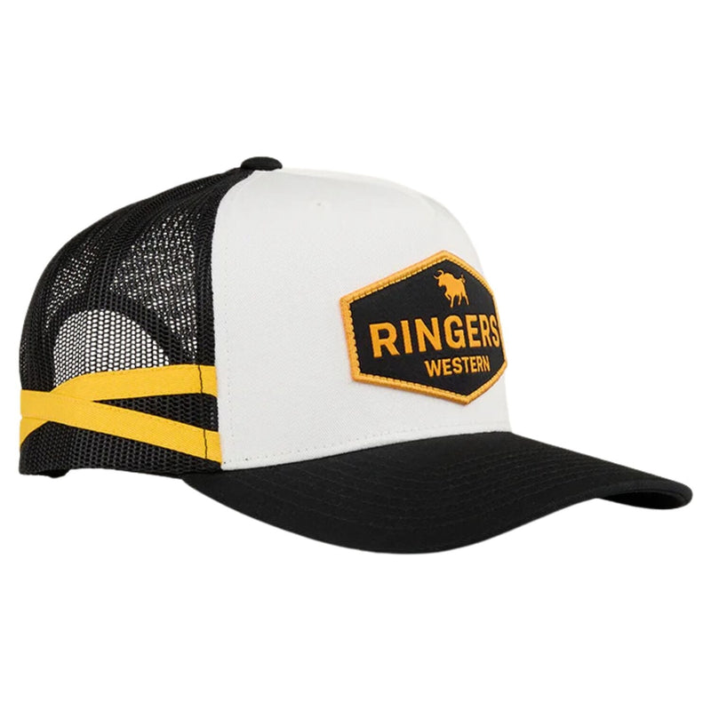 Load image into Gallery viewer, Ringers Western Cunningham Kids Trucker Cap Mesh Back Snapback in Black-3