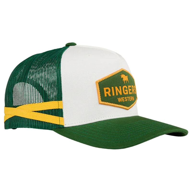 Load image into Gallery viewer, Ringers Western Cunningham Kids Trucker Cap Mesh Back Snapback in Lake Green-3
