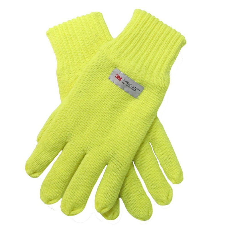 Load image into Gallery viewer, Dents 3M THINSULATE Gloves Snow Ski Knitted Hi Vis Fleece Workwear Winter - Fluro Yellow-0