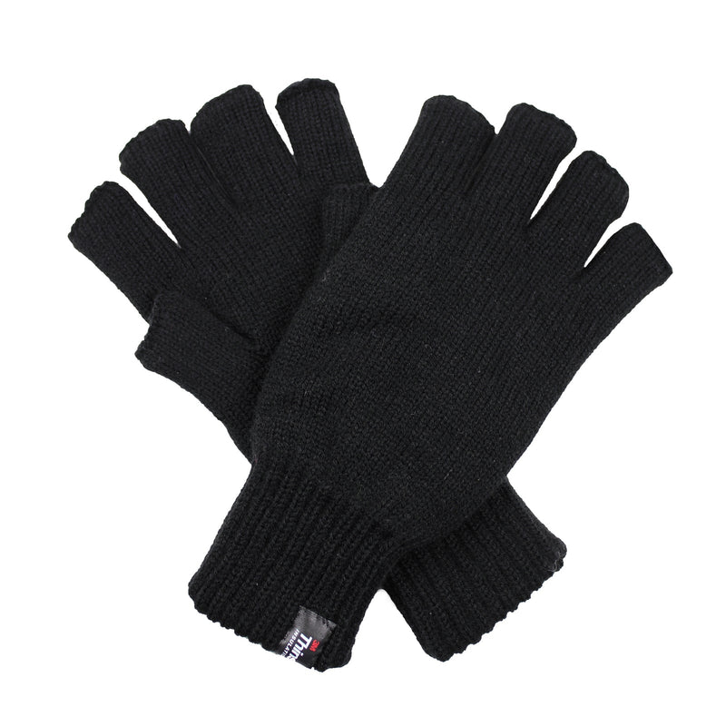 Load image into Gallery viewer, Dents 3M Thinsulate Black Fingerless Gloves - Knitted Insulation Polar Fleece-0