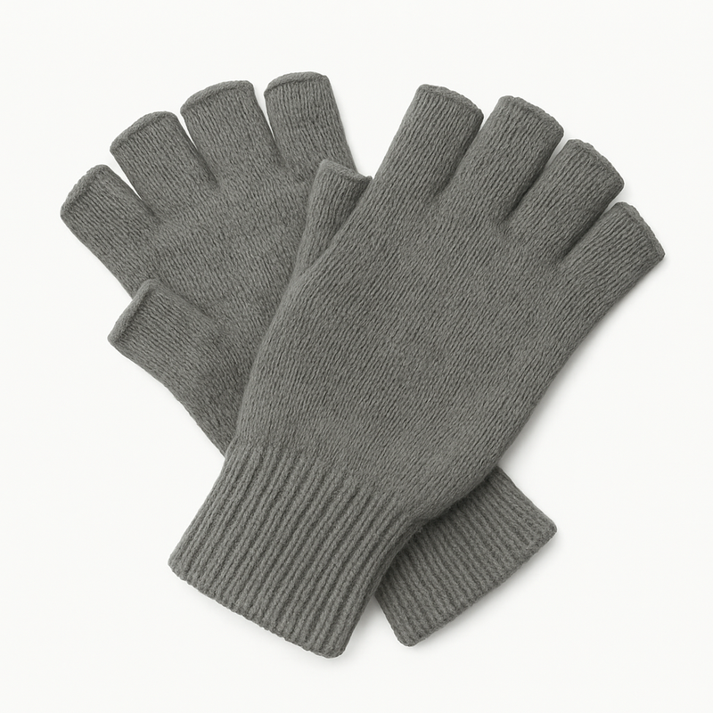 Load image into Gallery viewer, DENTS 3M THINSULATE Polar Fleece Fingerless Gloves Warm Knitted Insulation - Charcoal-0