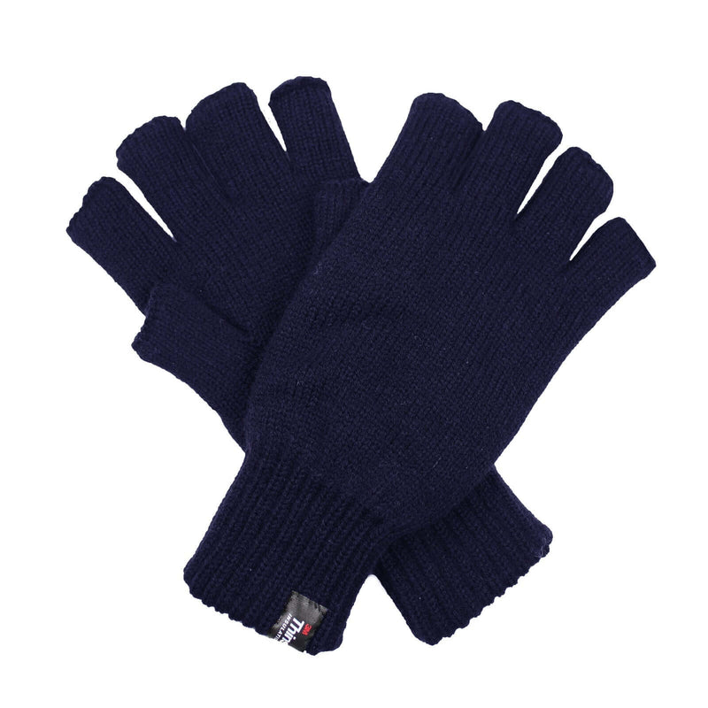 Load image into Gallery viewer, DENTS 3M THINSULATE Polar Fleece Fingerless Gloves Warm Knitted Insulation - Navy-1