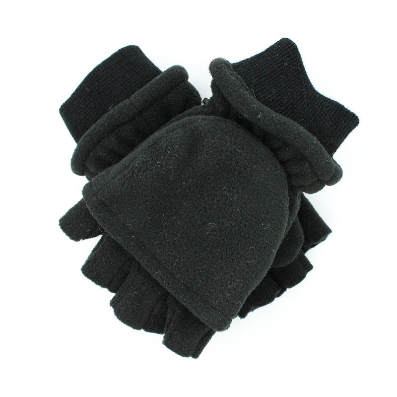 Load image into Gallery viewer, Dents Mens 3M Thinsulate Convertible Lined Half Finger Gloves/Warm Winter Mittens - Black-0