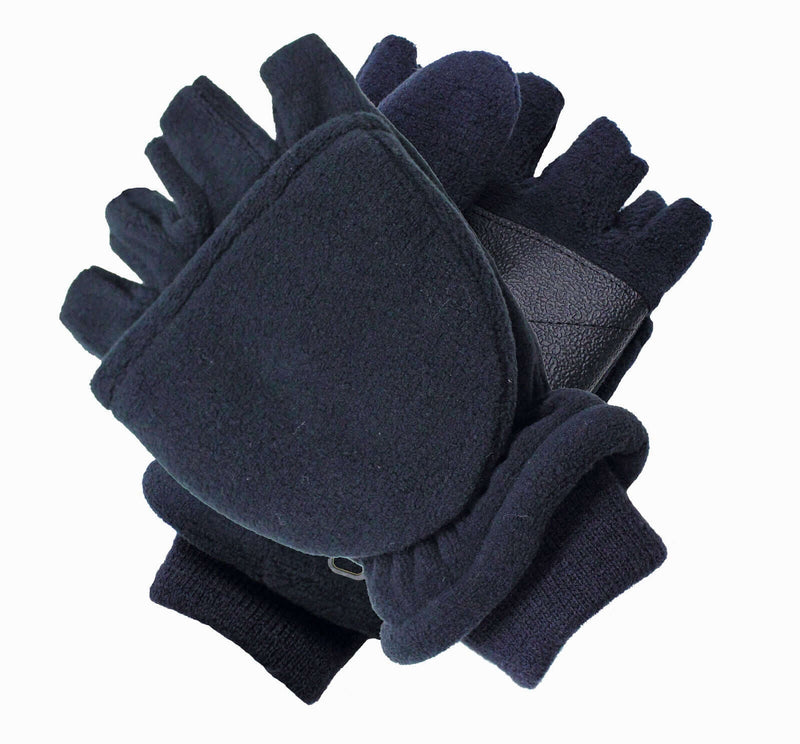 Load image into Gallery viewer, Dents Mens 3M Thinsulate Lined Half Finger Gloves/Mittens Fingerless Warm Winter in Navy-0