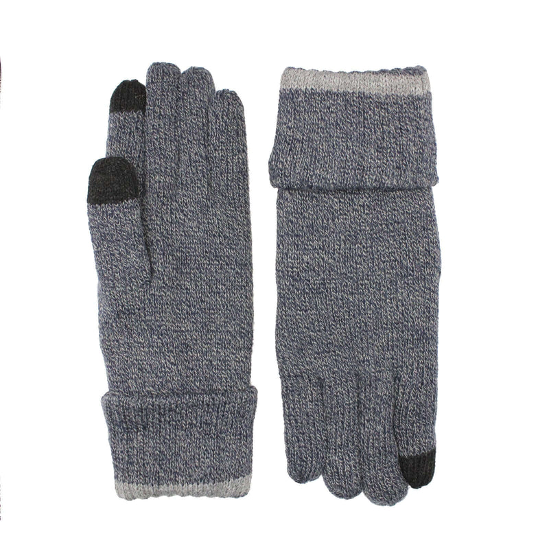 Load image into Gallery viewer, Dents Men’s Thinsulate Touchscreen Knit Gloves – Navy Marle, warm knit gloves for touchscreen use.