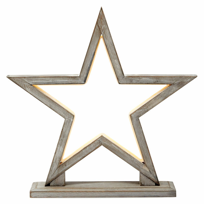 Load image into Gallery viewer, 33cm Bamboo Star LED Table Lamp Light Modern Bedside - Antique Timber-0