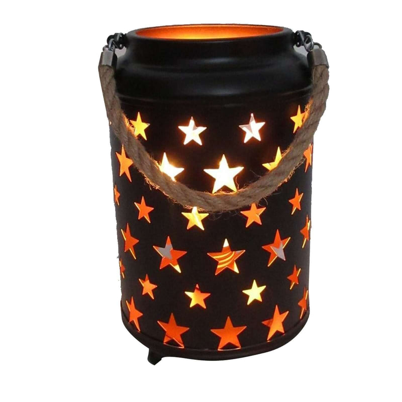 Load image into Gallery viewer, 20cm Starry LED Lantern Light with Rope Handle Star Bedside Table Desk Lamp-1
