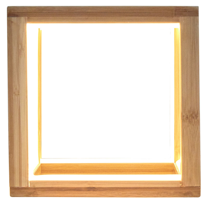 Load image into Gallery viewer, Bamboo Cube LED Lamp Modern Light Minimalistic Scandi - Natural-2