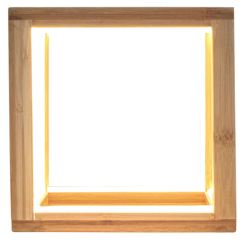 Load image into Gallery viewer, Bamboo Cube LED Lamp Modern Light Minimalistic Scandi - Natural-2