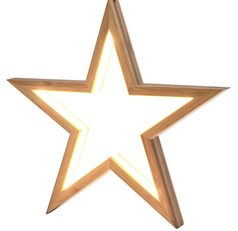 Load image into Gallery viewer, 2x Small Bamboo Star LED Hanging Lamp Natural Home Decor Lighting - Natural-2