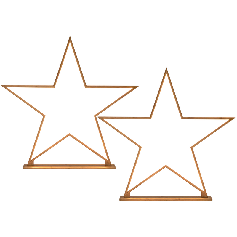 Load image into Gallery viewer, 2x Large Bamboo Star w/ LED Strip Table Lamp Light Modern Minimalist Decor - Natural-0