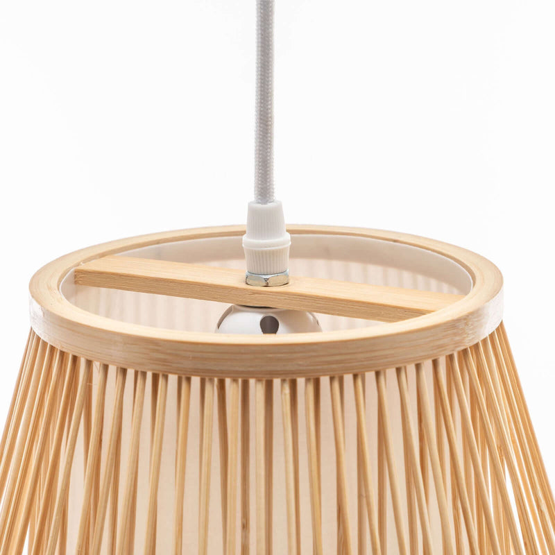 Load image into Gallery viewer, Natural Woven Bamboo Empire Pendant Lamp Hanging Light Bell Shade Boho Tropical-3