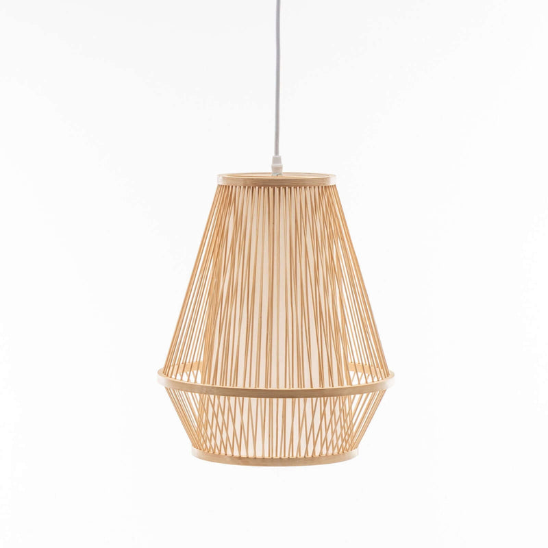 Load image into Gallery viewer, Natural Woven Bamboo Empire Pendant Lamp Hanging Light Bell Shade Boho Tropical-4