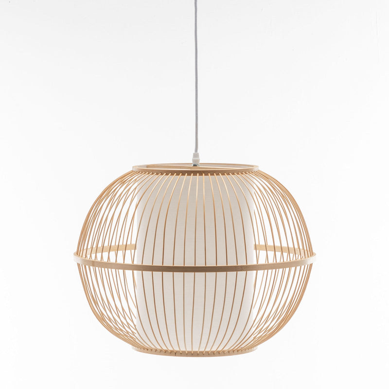 Load image into Gallery viewer, Natural Woven Bamboo Sphere Pendant Lamp Hanging Light Bell Shade Boho Tropical-4