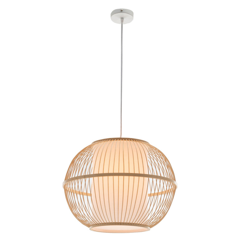 Load image into Gallery viewer, Natural Woven Bamboo Sphere Pendant Lamp Hanging Light Bell Shade Boho Tropical-1