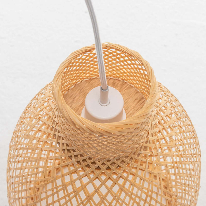 Load image into Gallery viewer, Natural Woven Bamboo Cone Pendant Lamp Hanging Light Bell Shade Boho Tropical-4