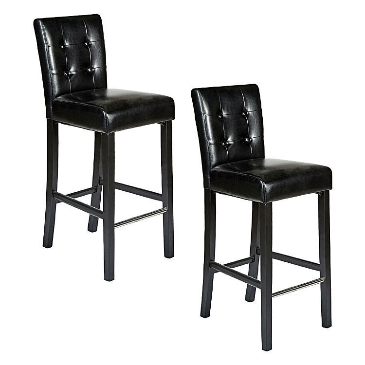 Load image into Gallery viewer, Set of 2 Manhattan Bar Stools Wooden Barstools Chairs Vintage - Black-1