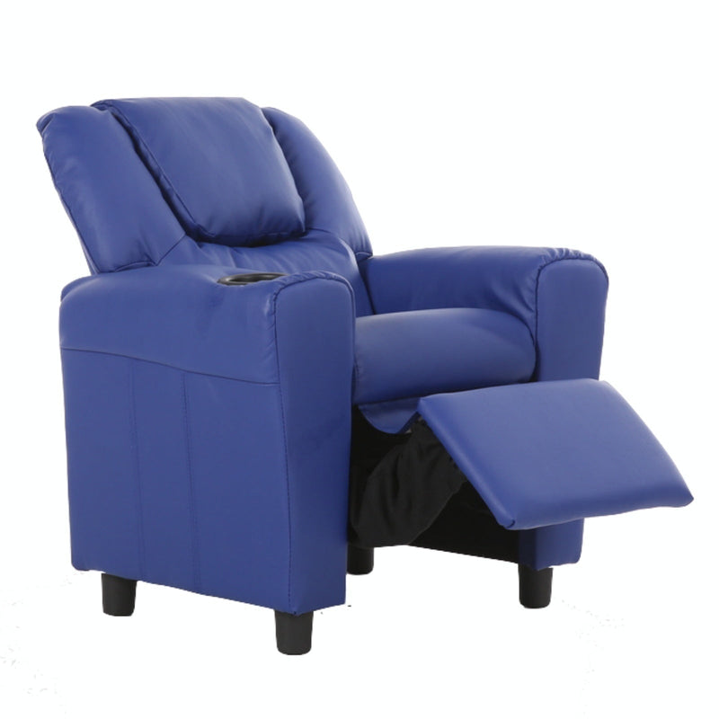 Load image into Gallery viewer, Oliver Kids Recliner Chair Sofa Children Lounge Couch PU Armchair - Blue-0