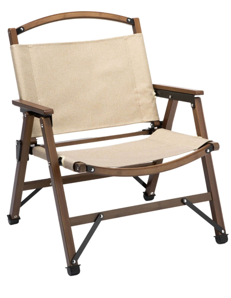 Load image into Gallery viewer, 4x Bamboo Foldable Outdoor Camping Chair Wooden Travel Picnic Park Folding - Khaki/Beige-4