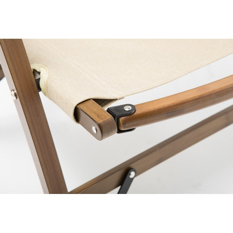 Load image into Gallery viewer, Bamboo Canvas Foldable Outdoor Camping Chair Wooden Travel Picnic Park - Khaki/Beige-3