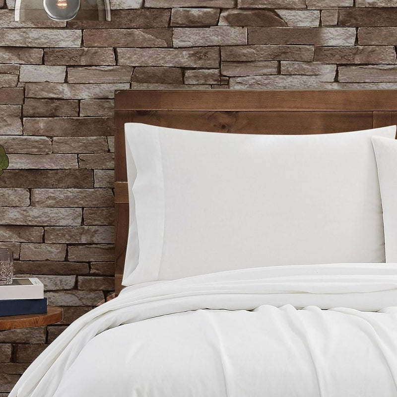 Load image into Gallery viewer, FRYE 3-Piece Single Bed Sheet Set Cotton/Linen Blend in White (US Twin)-4