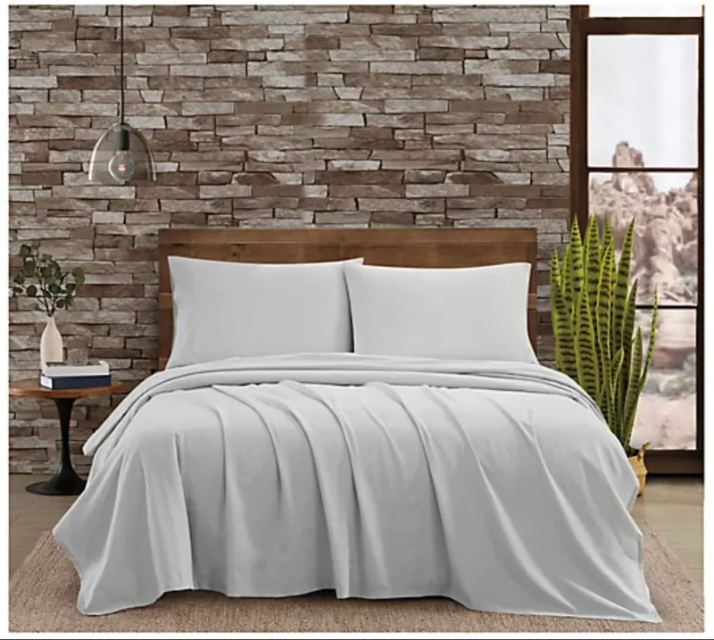 Load image into Gallery viewer, FRYE Cotton/Linen Blend 4-Piece Bed Sheet Set in Grey (Full/Double Size)-1