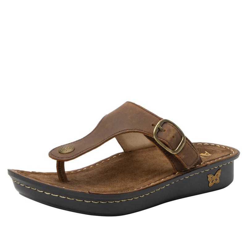 Load image into Gallery viewer, Alegria Vella Comfort Womens Sandals Slip On Ladies Shoes - Oiled Brown