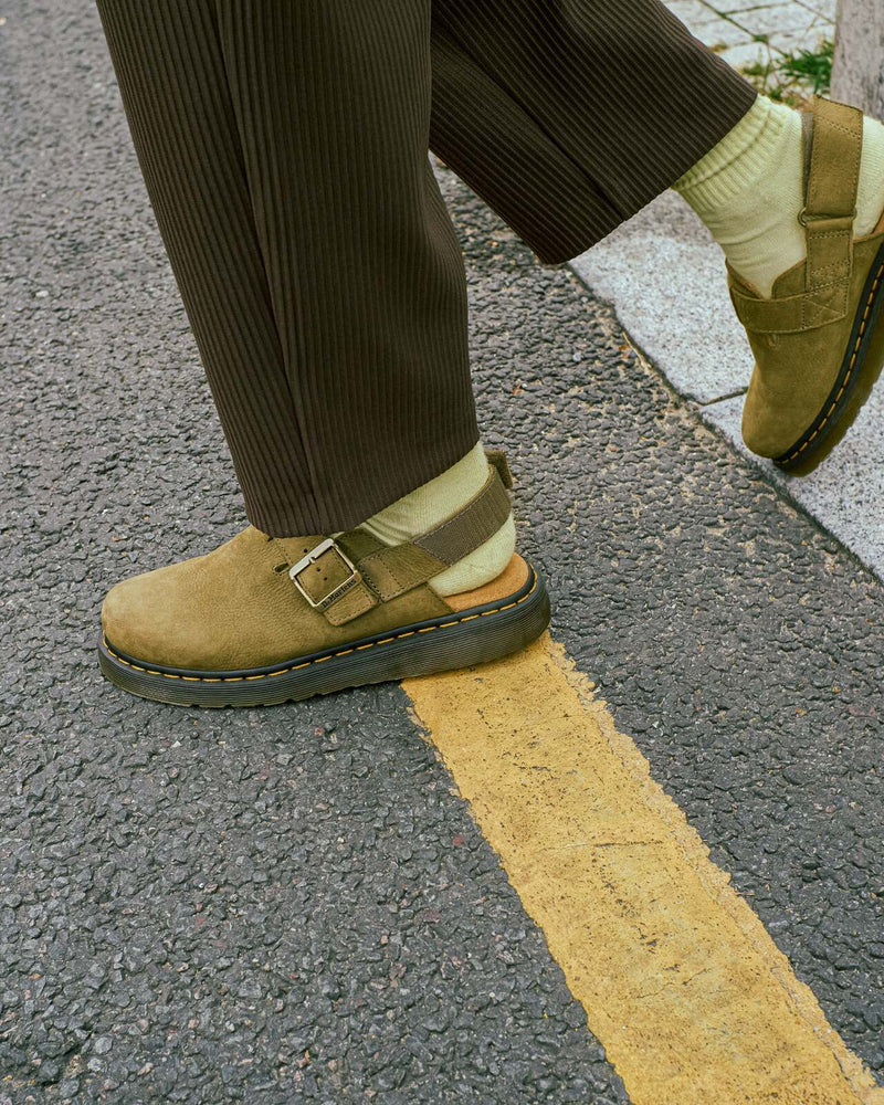 Load image into Gallery viewer, Dr. Martens Jorge II Sling Back Shoes Sandals Slip On in Olive Nubuck