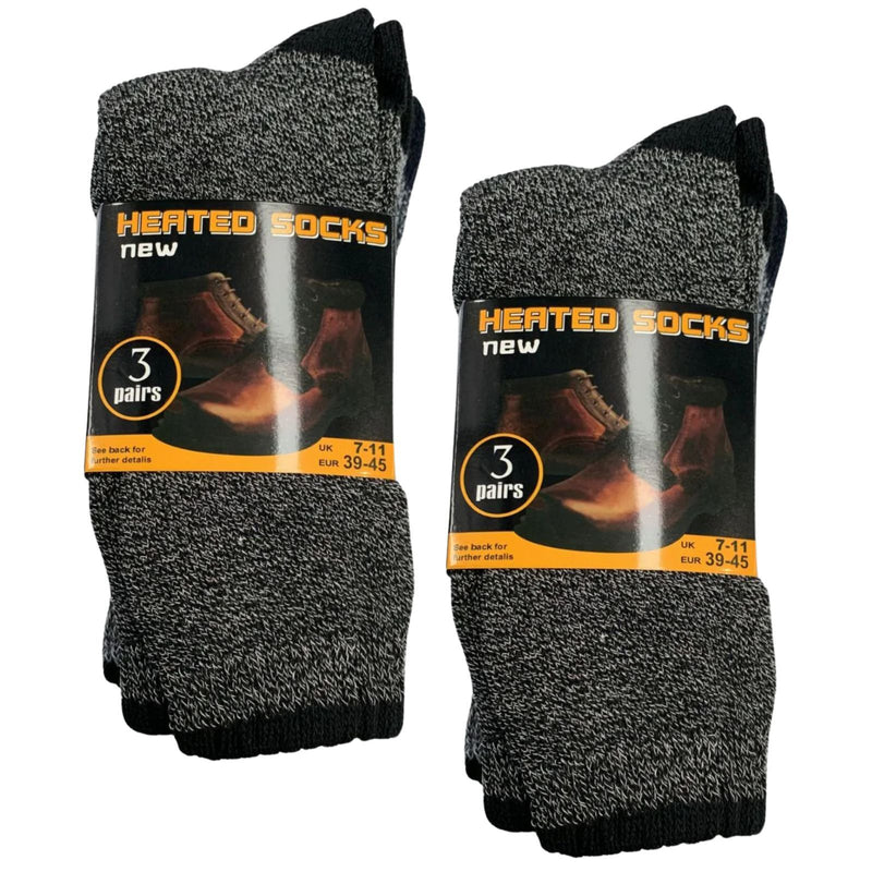 Load image into Gallery viewer, 6 Pairs Mens THERMAL HEATED SOCKS Warm Winter Comfort Mens Work Size UK 7-11-1