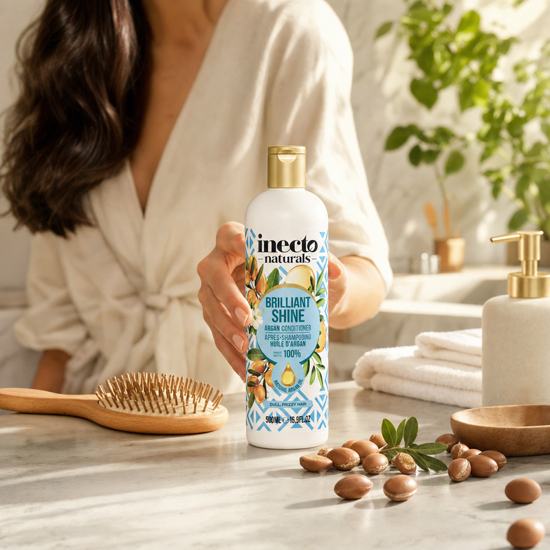 Load image into Gallery viewer, Inecto Brilliant Shine Argan Oil Conditioner Frizzy Hair Nourishing 500ml-2